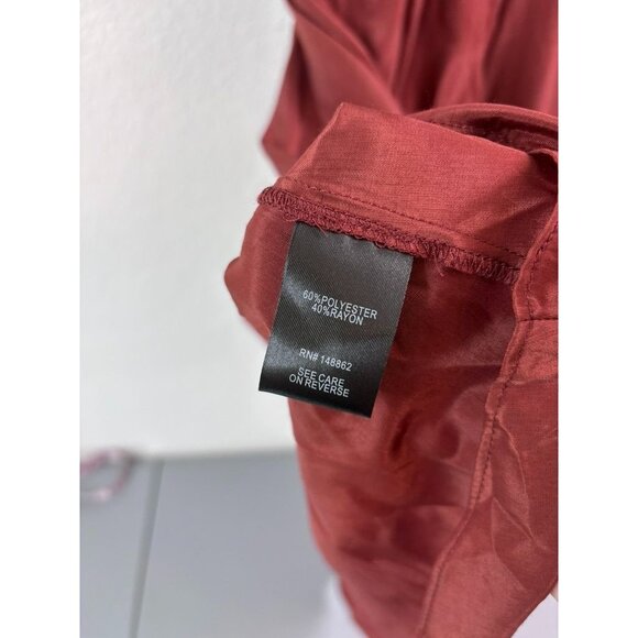 Torrid women's‎ 4 4X rust red high low sleeveless collared tunic top blouse - Picture 5 of 5